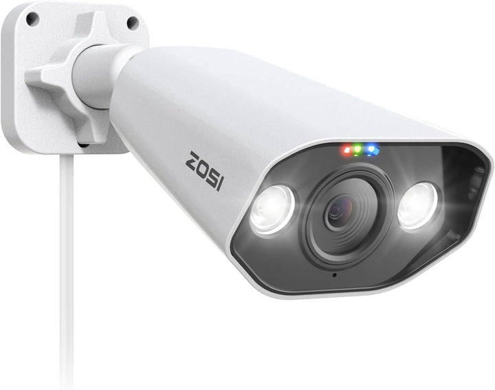 ZOSI 4K 8MP PoE Überwachungskamera Aussen, Personen-/Fahrzeugerkennung, Farbnachtsicht, 2 Wege Audio