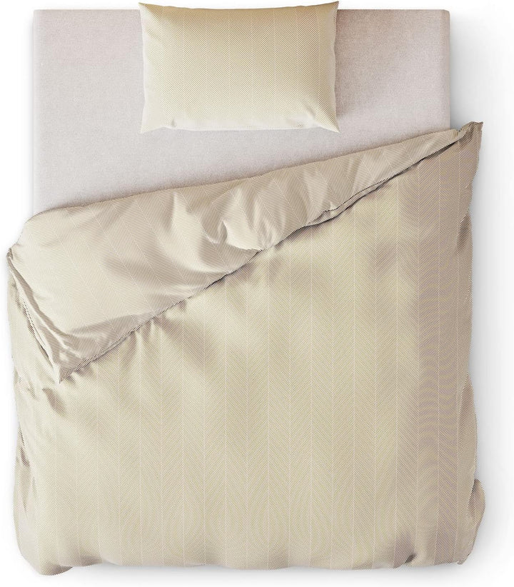 AmeliaHome 2tlg Bettwäsche 155x220 cm mit 1 Kissenbezug 80x80 cm 100% Baumwolle Reissverschluss Aver