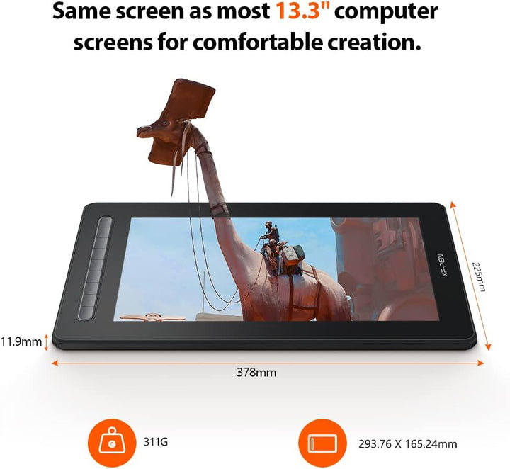 XPPen Artist 13 2 Gen. Grafiktablett, 13,3 Zoll Stift Display, 127% sRGB Farbraum, X3 Smart-Chip Sti