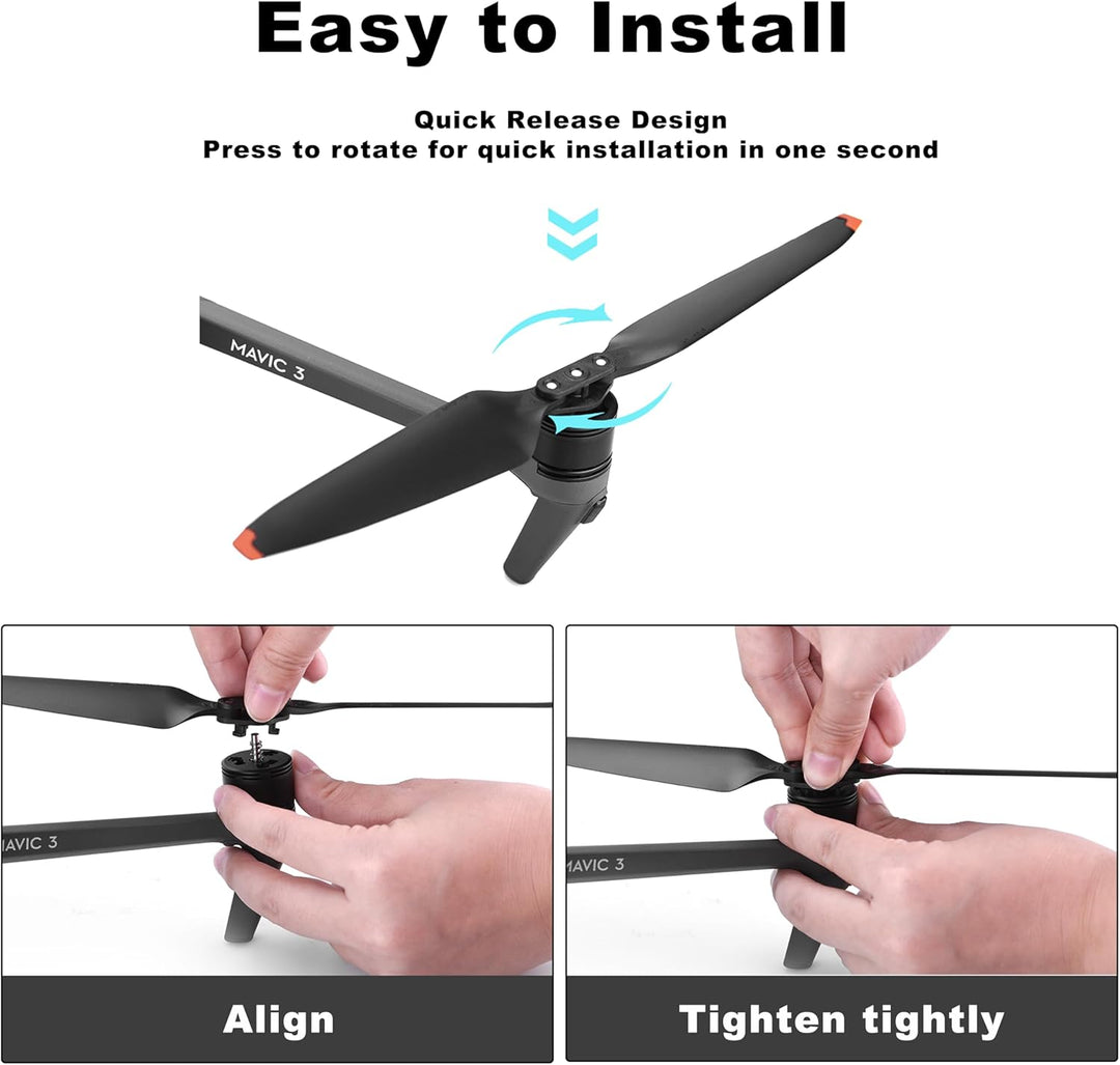 8 Stück 9453F Propeller für Mavic 3, Leicht geräuscharm stabiler Schnellspanner Propellerblatt Ersat