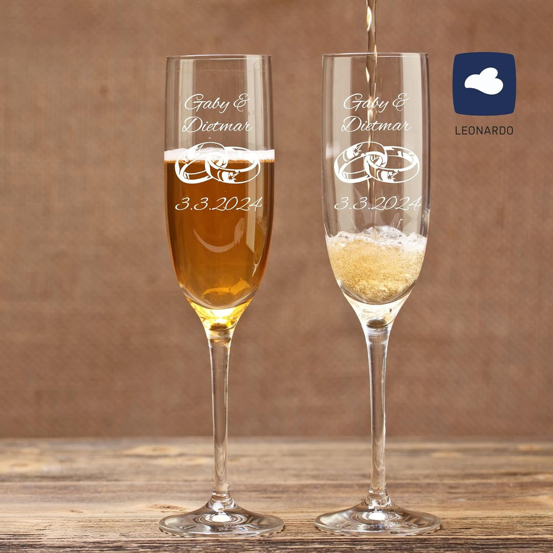 Geschenk zum Valentinstag – Sekt Geschenksets – Sektglas mit Gravur 200ml – Hochzeitsgeschenke – Ges