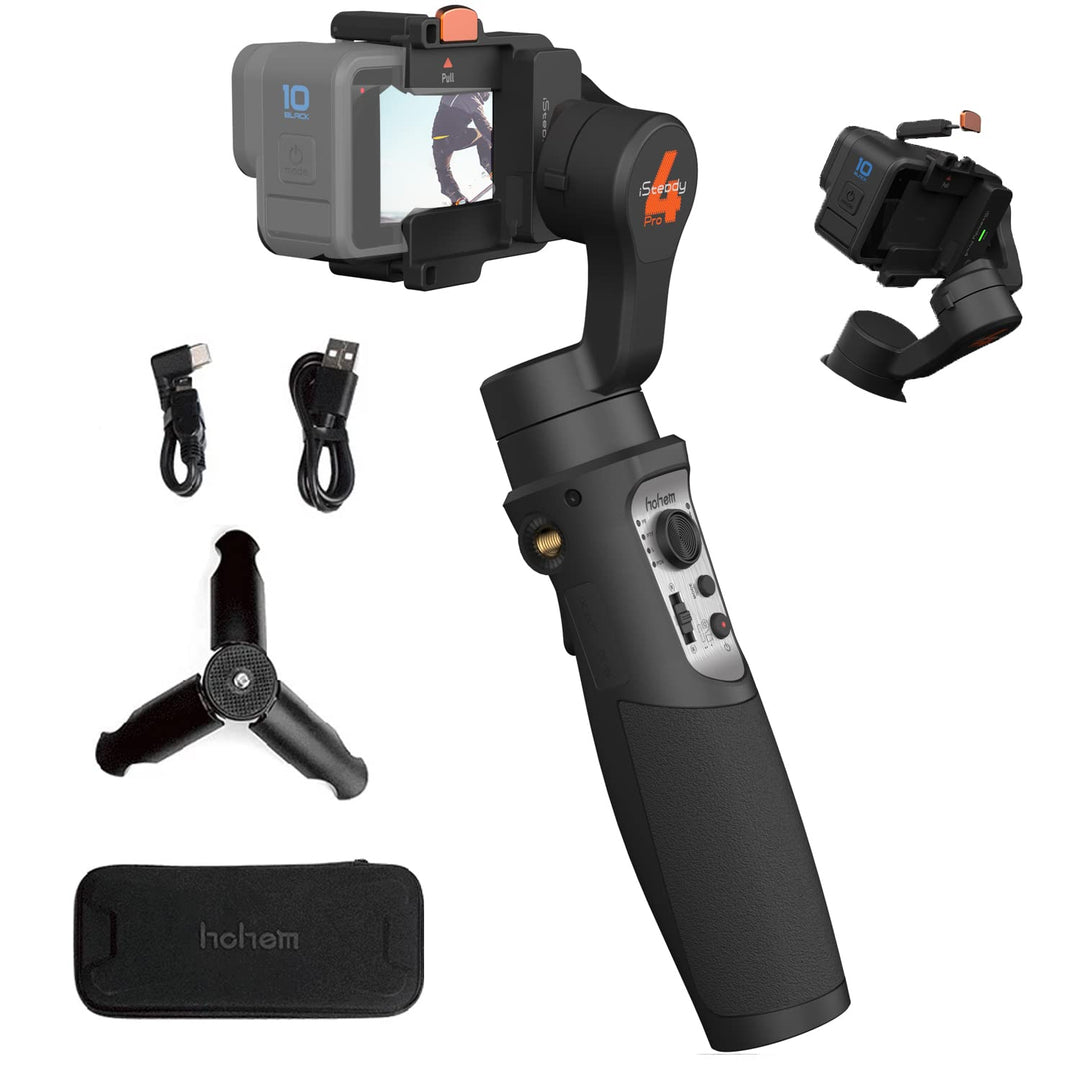 hohem iSteady Pro 4-Gimbal Stabilisator 3 Achsen kompatibel mit GoPro 12/11/10/9/8/7/6/5,für Osmo Ac