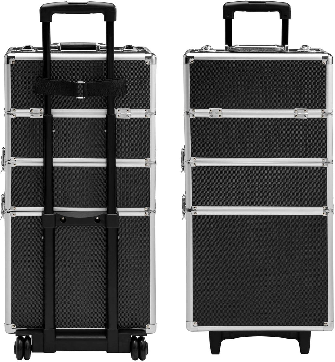 TecTake Alu Kosmetik Trolley Kosmetikkoffer Beauty Koffer | mit Teleskopgriff und 2 Rollen | abschli