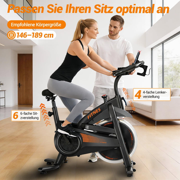 UMAY Heimtrainer Fahrrad Klappbar, Indoor Spinning Bike, Ergometer mit Pulsmessung & LED Display, Ho