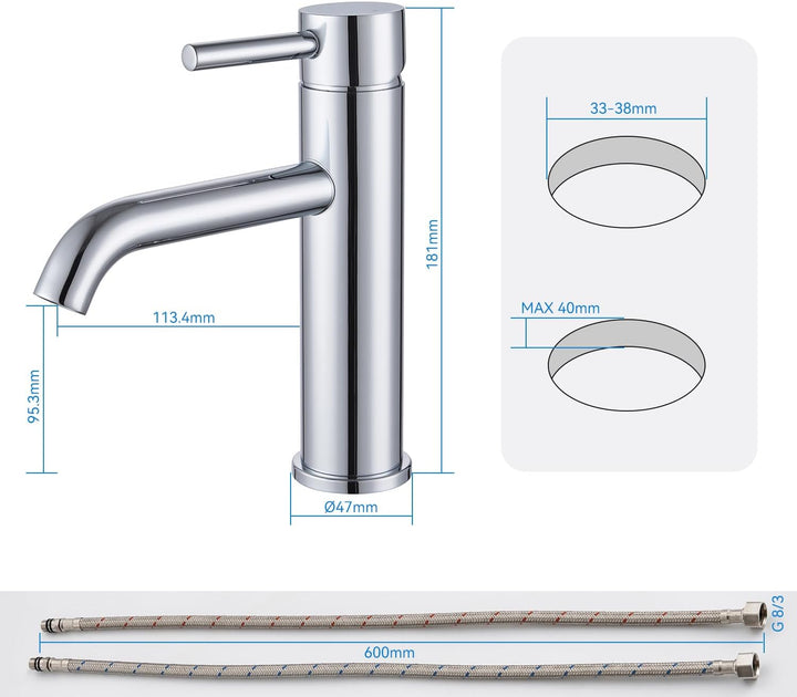 Wasserhahn Bad Waschtischarmatur, Waschbecken Armaturen, Armatur Badezimmer Einhebelmischer Mischbat