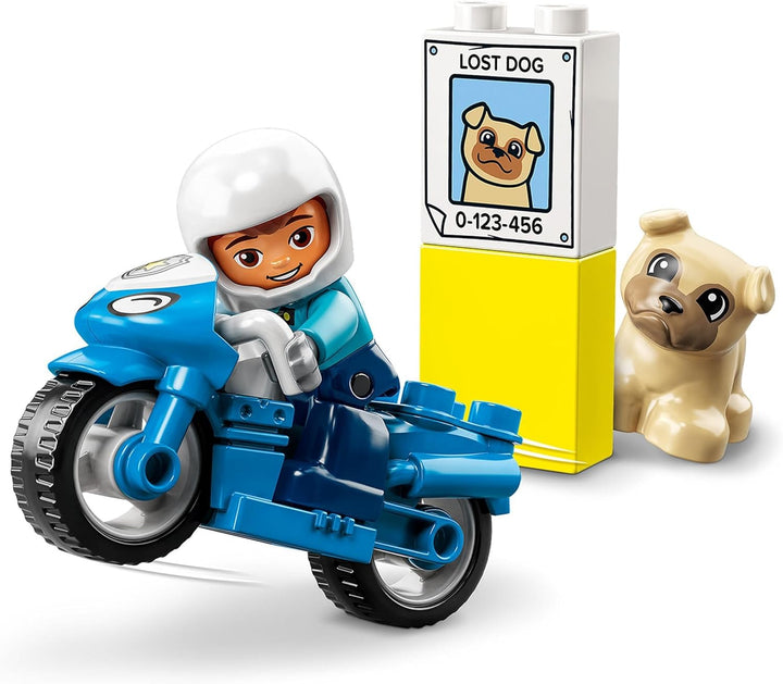 LEGO 10967 DUPLO Polizeimotorrad, Polizei-Spielzeug für Kleinkinder ab 2 Jahre, ideales Motorikspiel
