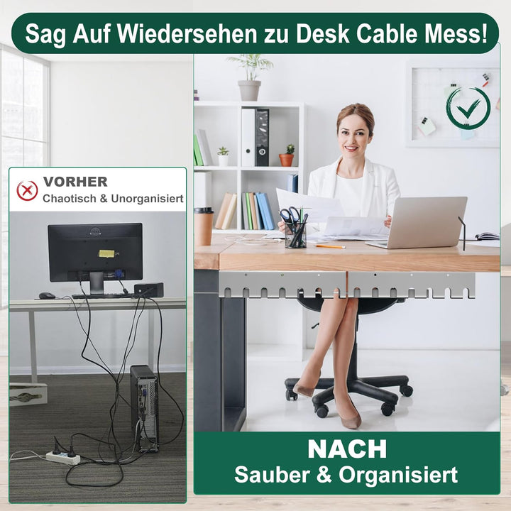 Oududianzi 1 Stück Kabelkanal Schreibtisch, Kabelführung Schreibtisch, Kabelmanagement Schreibtisch