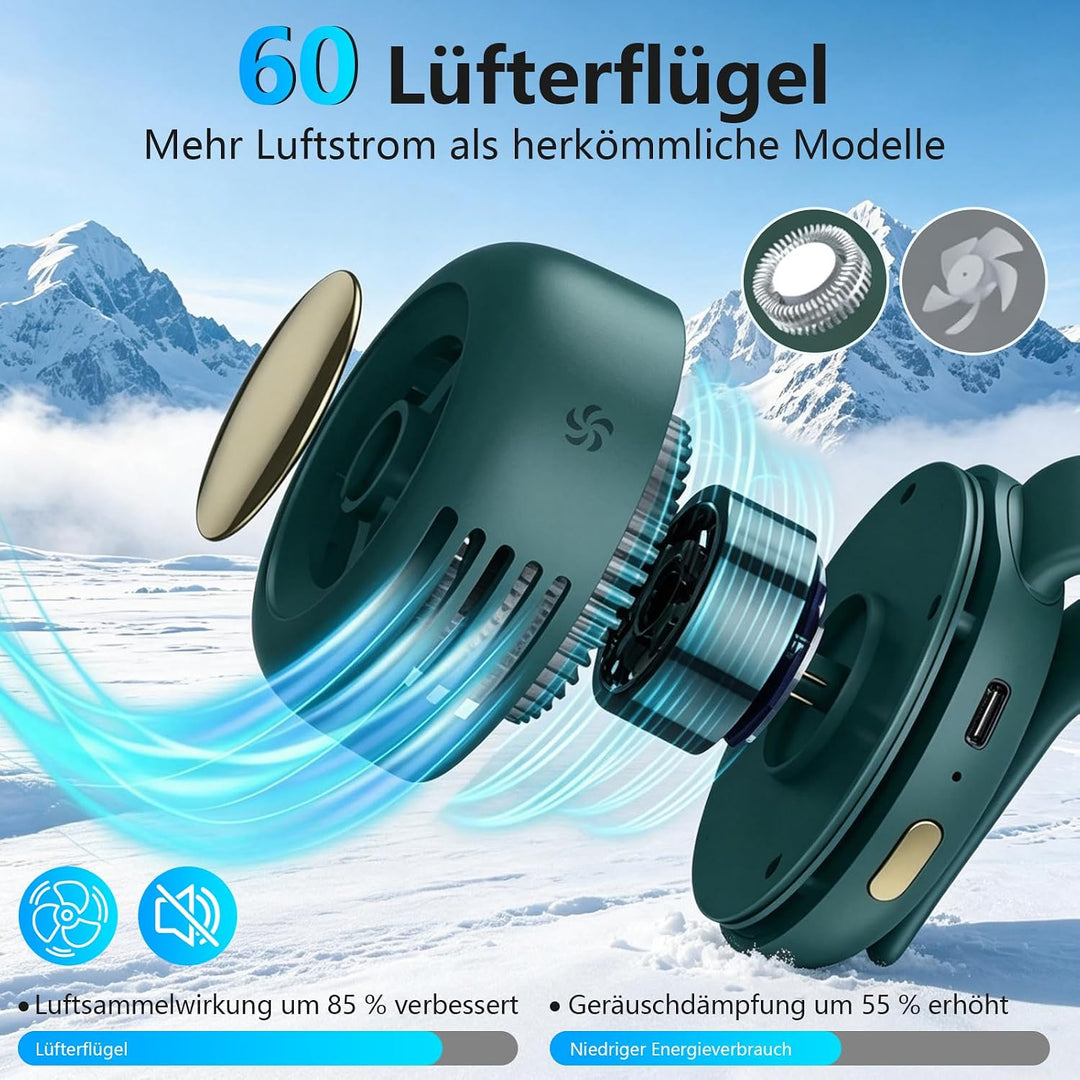 2026 Neu Tragbarer Clip Ventilator Lautlos, Keine RotorbläTter Ventilator Im Freien, Small Portable