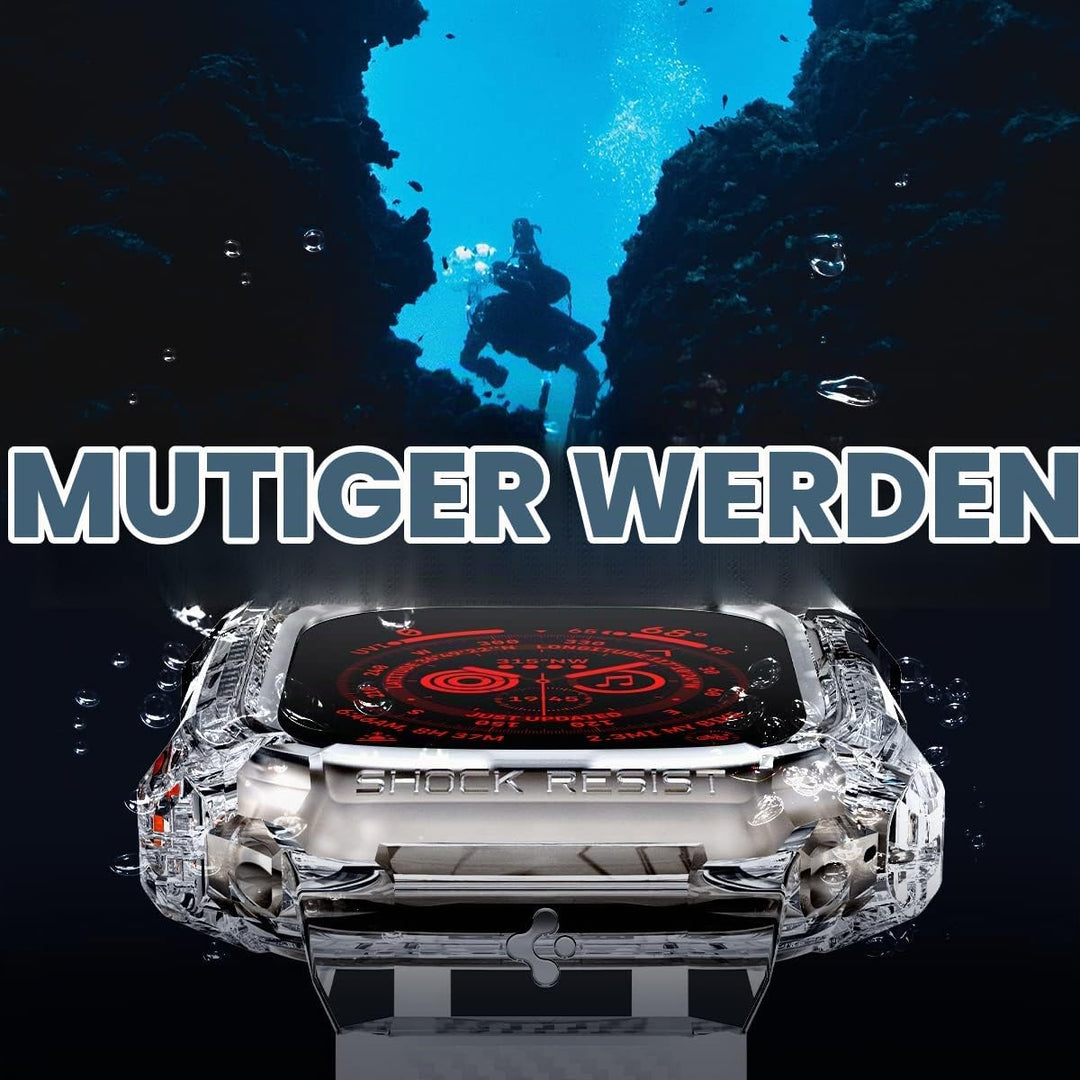 Spigen Rugged Armor Pro Hülle mit Band für Apple Watch Ultra 3/2/1 49mm | TPU-Unibody-Hülle mit Armb