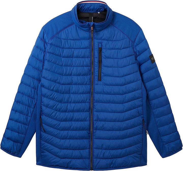 TOM TAILOR Herren Hybrid Steppjacke mit Stehkragen XXL 19168 - Hockey Blue, XXL 19168 - Hockey Blue