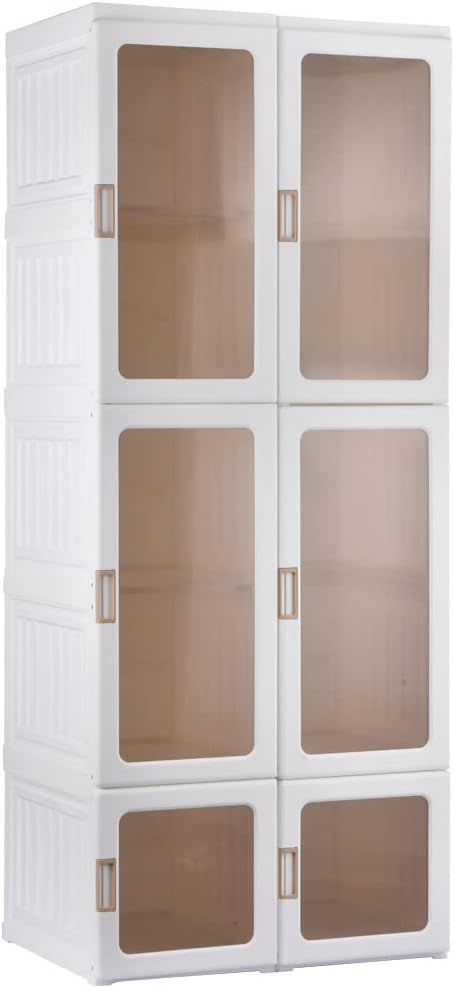 BITUXX Lex21 Kleiderschrank Schrank Organizer aus PP 104x69x50cm Leichter Aufbau