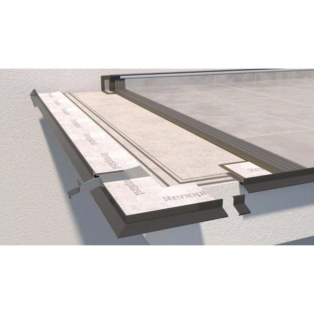 Renoplast Optimal K102 Aussenecke 90° Aluminium RAL 7024 Graphitgrau – Balkon Terrasse Randprofil Ke