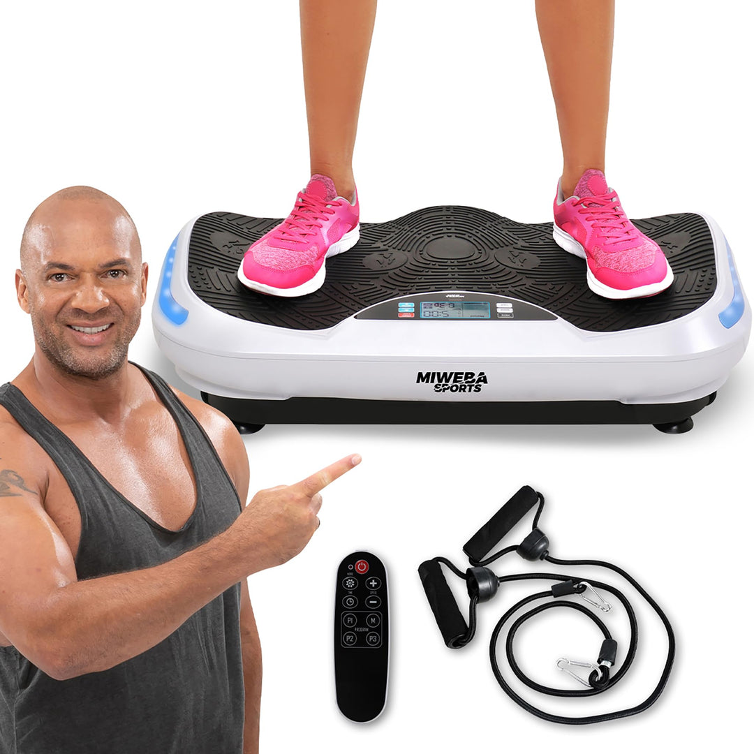 Miweba Sports Fitness 4D Wave Vibrationsplatte MV300 - Armband Fernbedienung - Wave Design - 800 Wat