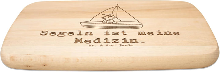 Mr. & Mrs. Panda Frühstücksbrett Bär Segeln - Geschenk, Frühstücksbrettchen, Sport, jausenbrett, Seg