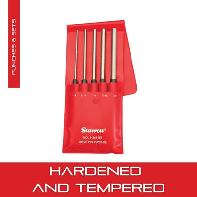 Starrett S248PC Erweiterter Laufwerksstift-Lochersatz, 1/8"-3/8" Stiftdurchmesser, 8" Gesamtlänge, 3