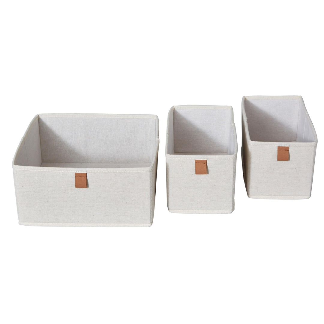 LOVE IT STORE IT - Premium - 3er Set Schrank Organizer aus Leinen - Schubladen Organizer für Kleider
