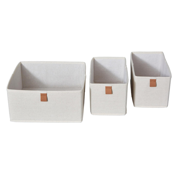 LOVE IT STORE IT - Premium - 3er Set Schrank Organizer aus Leinen - Schubladen Organizer für Kleider