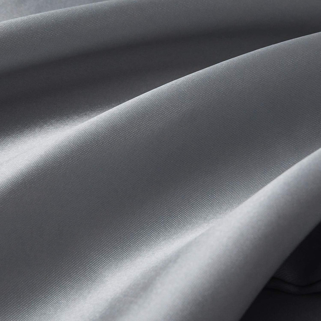 Boqingzhu Satin Bettwäsche 135x200cm Grau Uni Glatt Glänzend Glanzsatin Bettwäsche Set Bettbezug mit