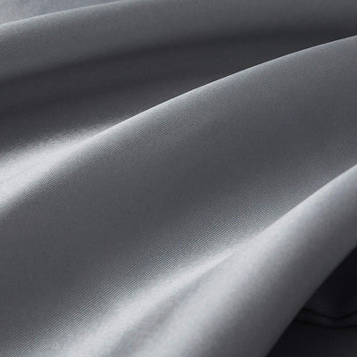 Boqingzhu Satin Bettwäsche 155x220cm Grau Uni Glatt Glänzend Glanzsatin Bettwäsche Set Bettbezug mit