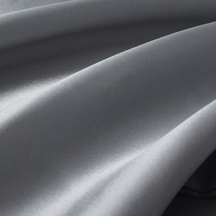 Boqingzhu Satin Bettwäsche 200x220cm Grau Uni Glatt Glänzend Glanzsatin Bettwäsche Set Bettbezug mit