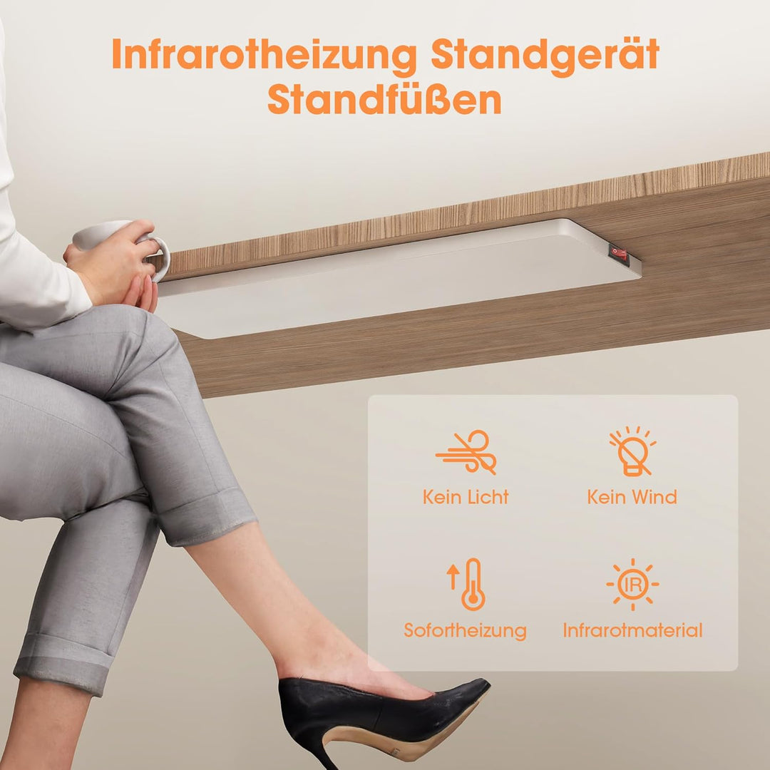 Byecold Infrarotheizung Standgerät 90 Watt, Infrarot Elektroheizung Heizplatte, Heizgerät gegen Schi