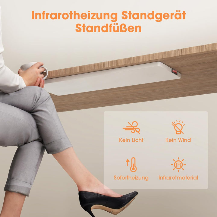Byecold Infrarotheizung Standgerät 90 Watt, Infrarot Elektroheizung Heizplatte, Heizgerät gegen Schi