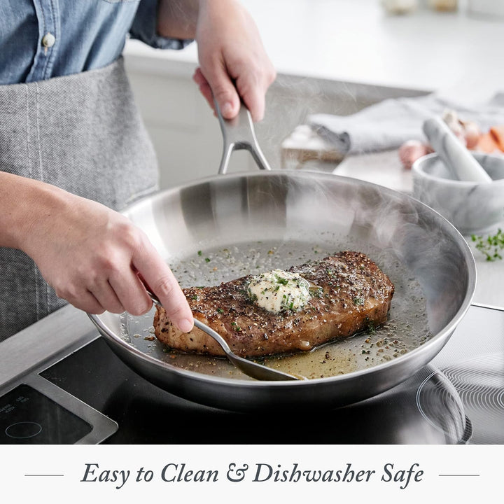 Merten & Storck Tri-Ply 18/10 Edelstahl Induktion 26cm und 30cm Bratpfanne Set, Multi Clad, Backofen