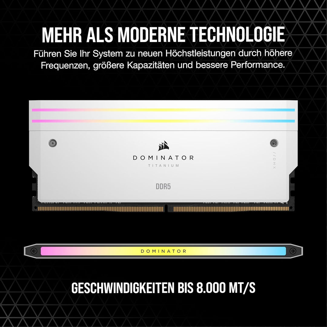 CORSAIR Dominator Titanium RGB DDR5 RAM 32GB (2x16GB) DDR5 6400MHz CL32 Intel XMP iCUE-Kompatibler C