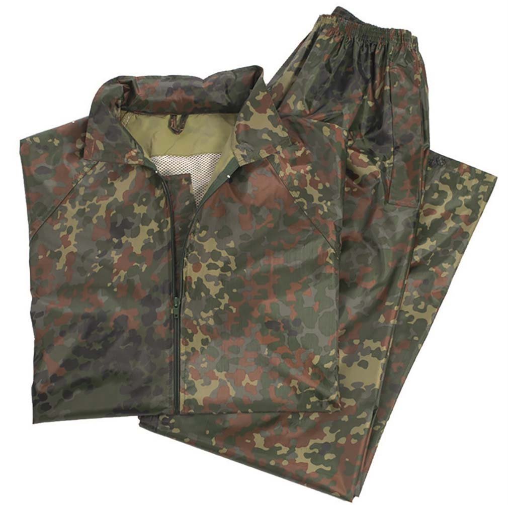 Mil-Tec Regenanzug Herren (2-teilig) • Wasserabweisender Regenanzug • Leichte Regenjacke mit Kapuze