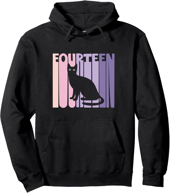 14. Geburtstag Geschenk Katze Kätzchen Fan 14 Jahre Mädchen Pullover Hoodie