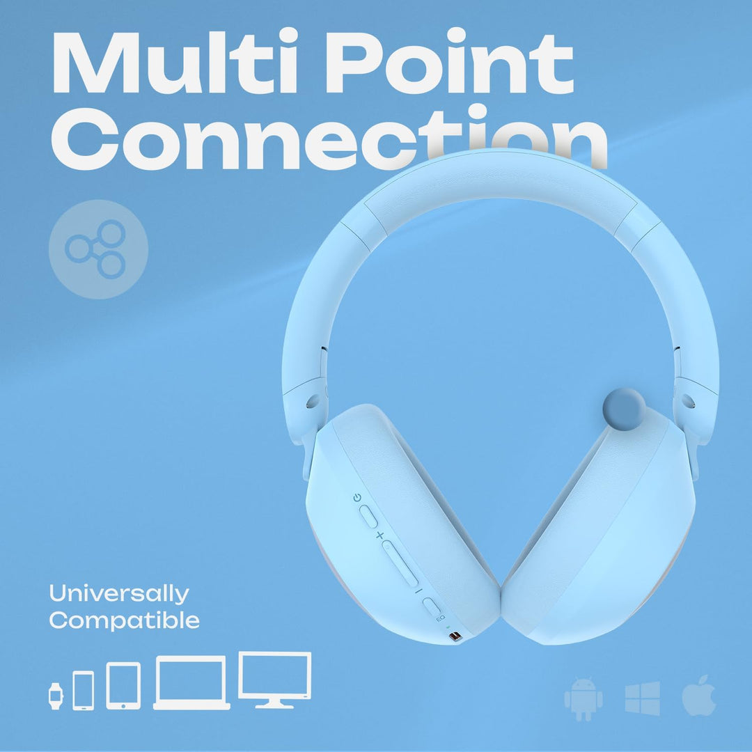PowerLocus Bluetooth Kopfhörer Over Ear, Kopfhörer Kabellos Bluetooth mit Mikrofon, 70std Spielzeit,