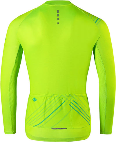 Santic Fahrradtrikot Herren Langarm Radtrikot Winter Fahrradshirt Herren Atmungsaktiv mit Taschen XL