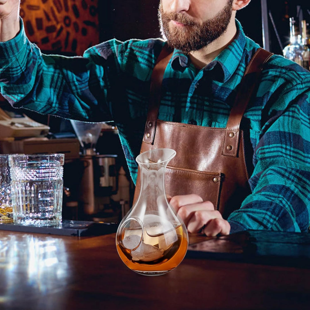 Zerodeko Glaskaraffe mit Eiskammer 385 ml Japanische Eis Sake Karaffe aus Glas für Heimpartys Weinde