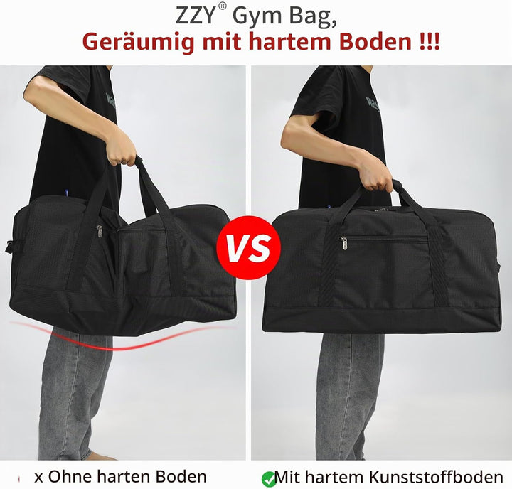 ZZY 55L Sporttasche Herren Gym Sport Tasche - 25 Zoll Reisetasche Duffle Bag mit Hartboden für Woche