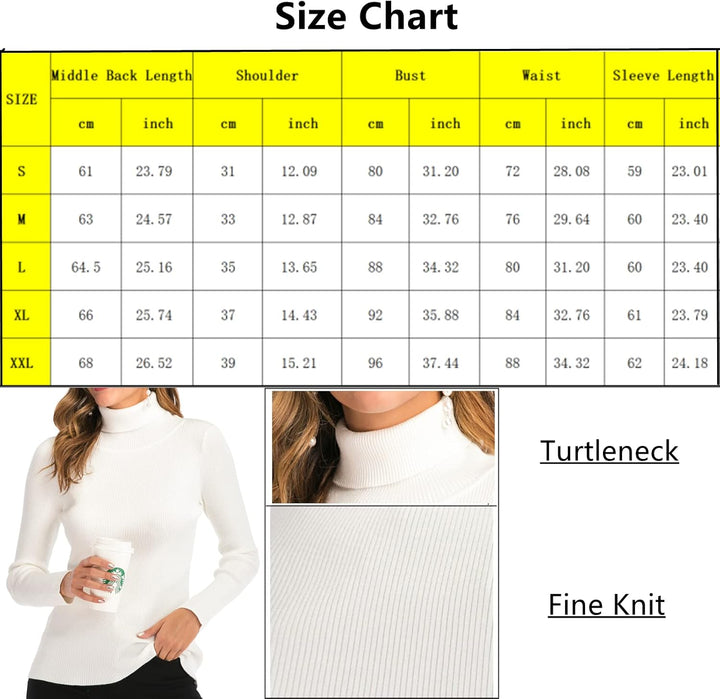 Enjoyoself Damen Langarm Rollkragenpullover Gerippt Feinstrick Rolli Basic Stretch Winterpulli Elega