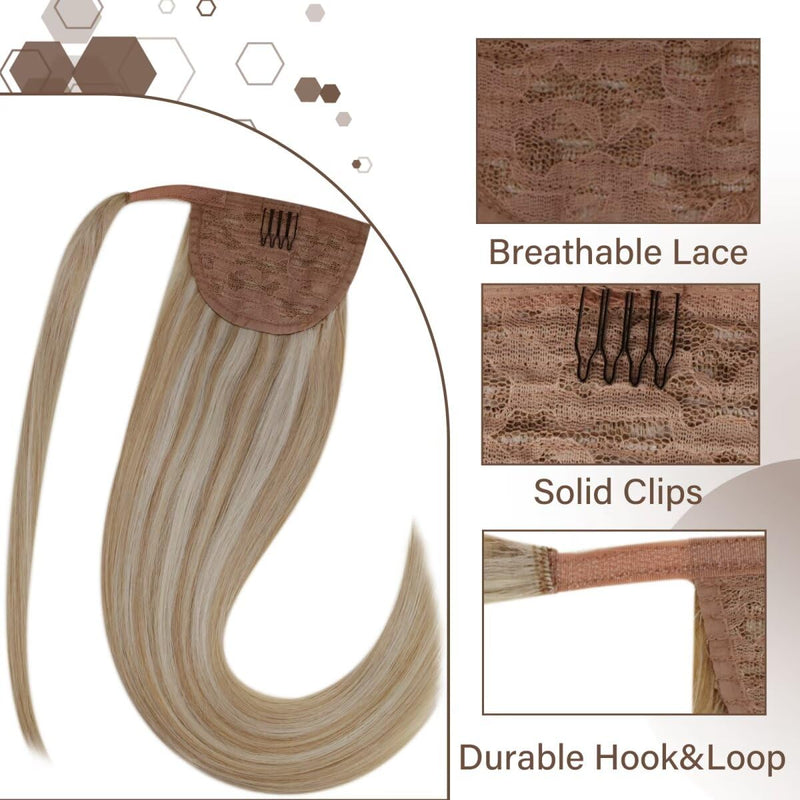 Hetto Ponytail Echthaar Extensions Blond Zopf Extensions Echthaar Remy Extensions Pferdeschwarz Haar