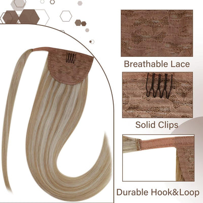 Hetto Echthaar Zopf Extensions Blond Ponytail Echthaar Extensions Remy Pferdeschwarz Extensions Echt
