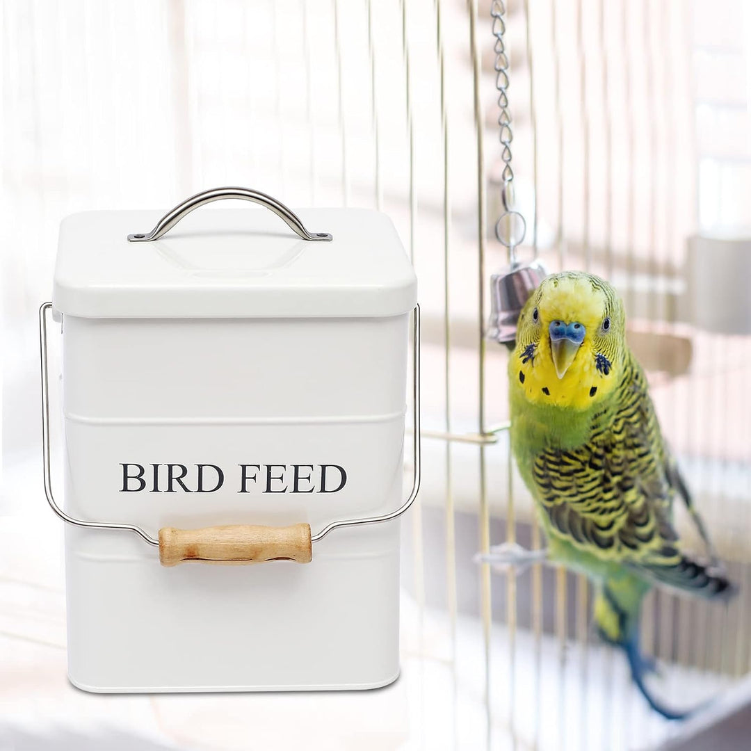 Geyecete Vorratsbehälter für Vogelfutter, Futtertonnen für Trockenfutter Mit Griff, luftdichter Behä