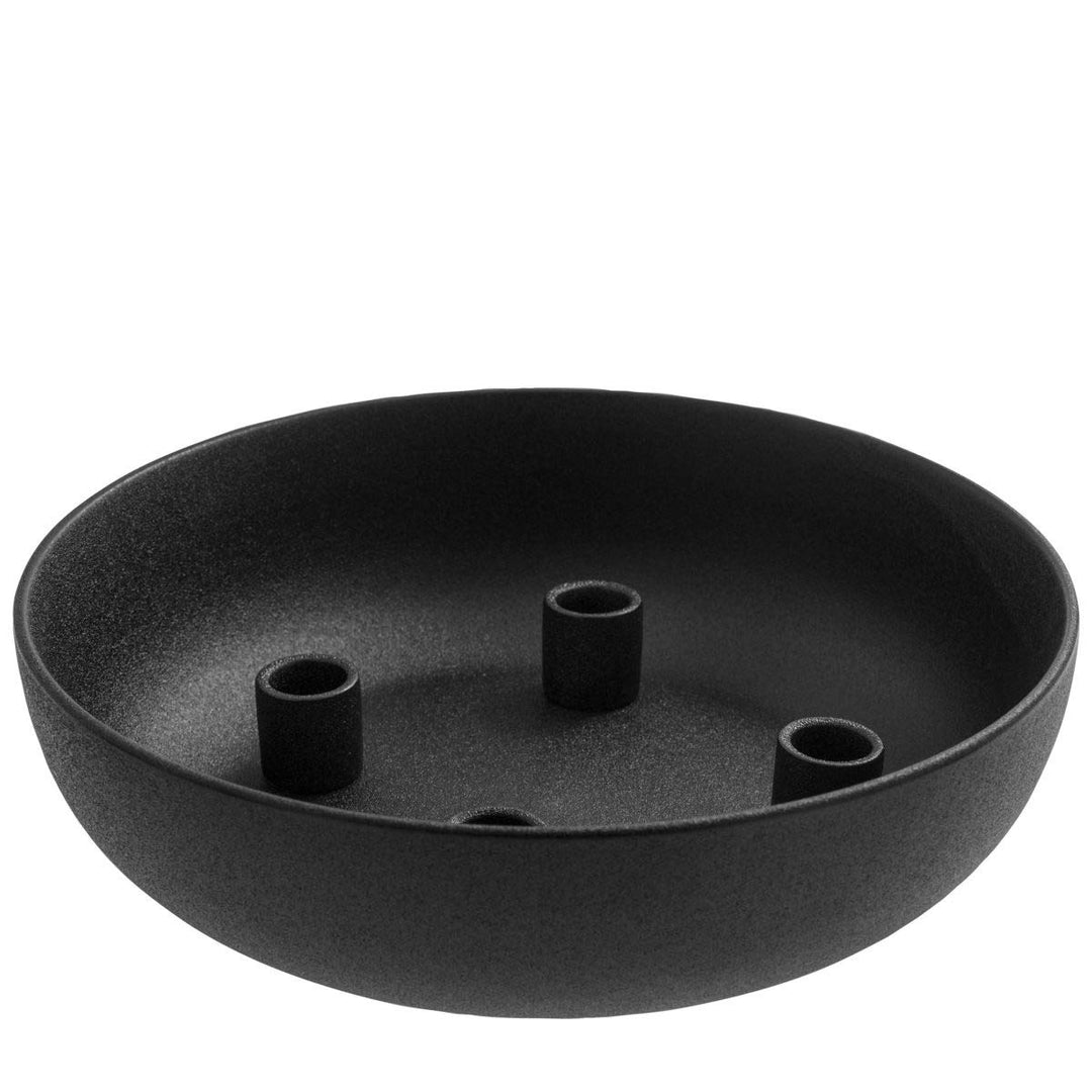 Storefactory - Kerzenhalter, Kerzenständer - Granholmen XXL - Keramik - schwarz - D 29 cm