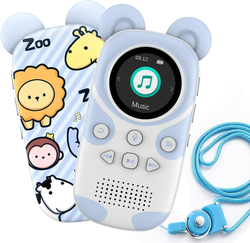 PINHUI Kinder MP3 Player Bluetooth 5.3 mit 32GB, musikplayer für Kinder,Lautsprecher, Aufhängeschnur
