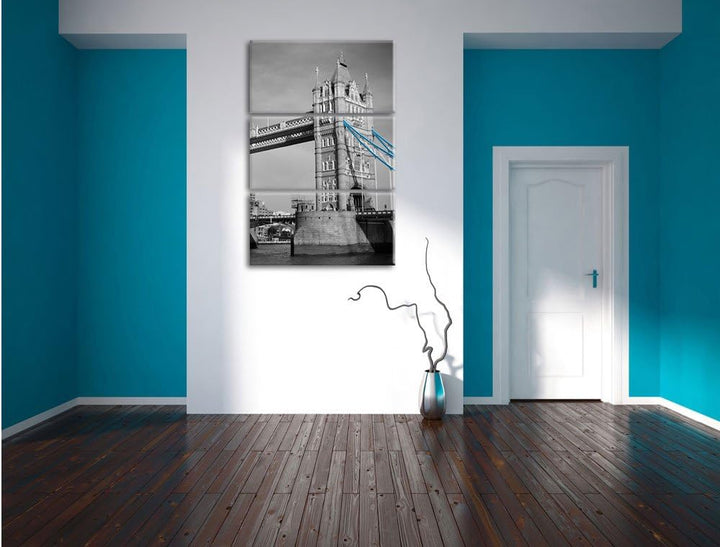 Pixxprint Tower Bridge in London als Leinwandbild - Grösse: 3-Teilig (120x80cm) - Wandbild - Kunstdr