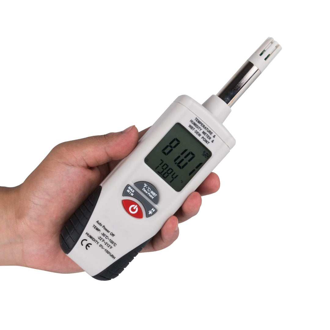Mengshen LCD Digitales Psychrometer - Temperatur und Feuchtigkeitsmesser Relative Feuchtemessung Wet