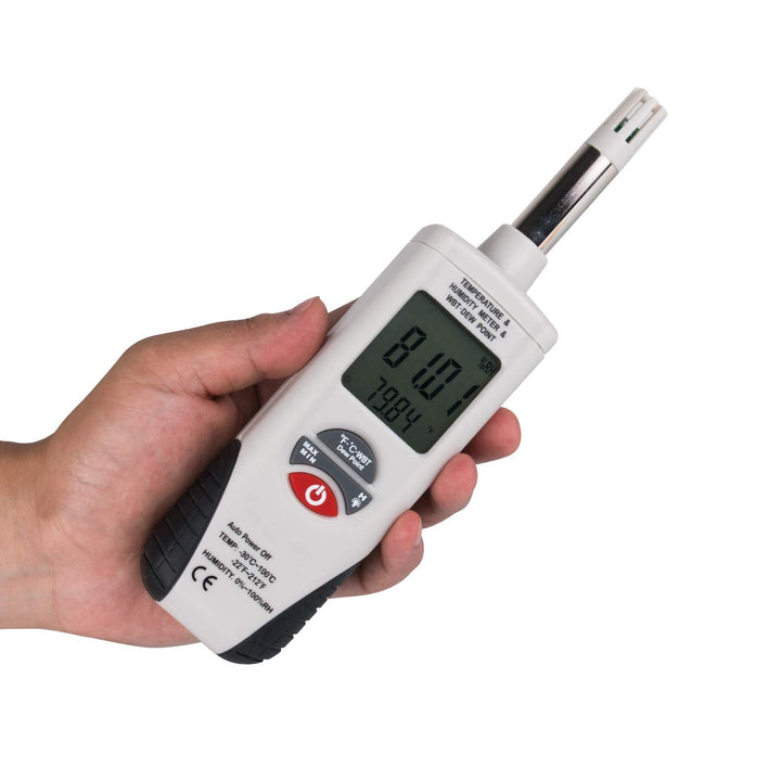 Mengshen LCD Digitales Psychrometer - Temperatur und Feuchtigkeitsmesser Relative Feuchtemessung Wet