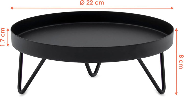 Spetebo Blumenständer Metall schwarz rund - Ø 22 cm - Blumenhocker Industrial Design für Innen - Pfl