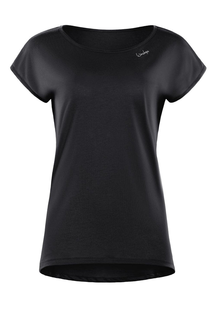 Winshape Damen Ultra leichtes Modal-Kurzarmshirt mit abgerundetem Saum MCT013 M Schwarz, M Schwarz