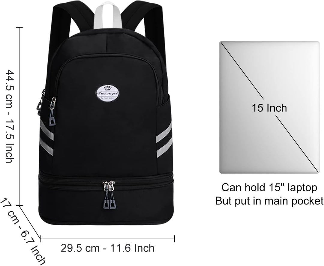 HUA ANGEL Rucksack Damen GrossE KapazitäT Faltbarer EIN Wochenende Sportrucksack Mit Schuhfach Und N
