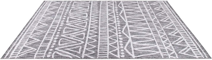 carpet city Outdoor-Teppich Wetterfest Balkon Terrassen - Grau in 160x230 cm - Deko Teppiche Aussen
