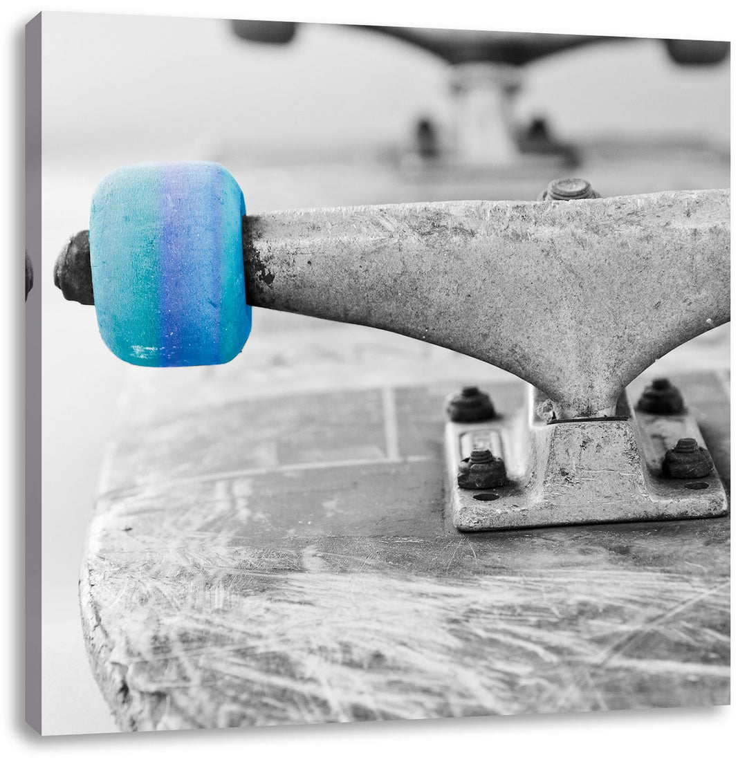 Pixxprint Skateboard schwarz weiss als Leinwandbild/Grösse: 70x70 cm/Wandbild/Kunstdruck/fertig besp