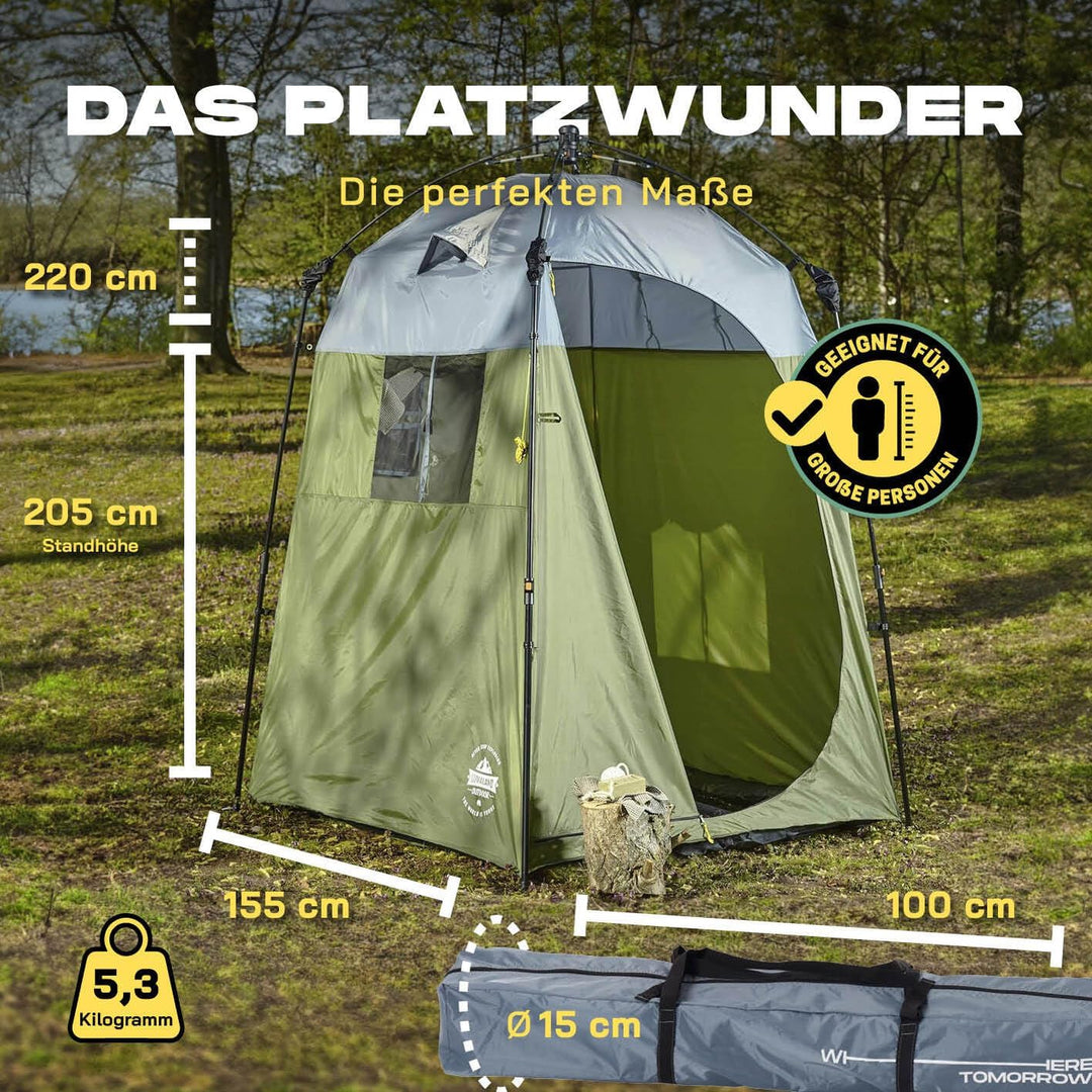 LUMALAND Premium Duschzelt | Toilettenzelt für Indoor &amp; Outdoor | Mobiles Umkleidezelt &amp; Lagerzelt |