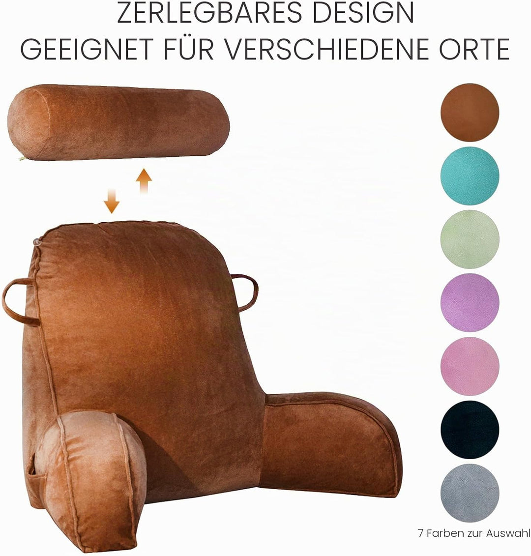 GKXLH Lesekissen - Samt Lesekissen für das Sitzen im Bett Erwachsene, Rückenkissen für das Sitzen im